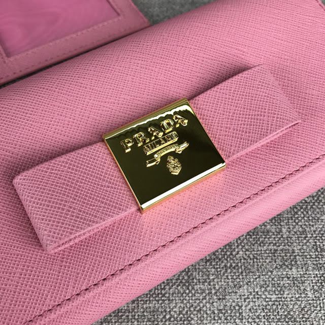 prada錢包 普拉達2020專櫃爆款 1MH132 Prada女士翻蓋錢夾 方塊蝴蝶結 Prada長錢包  pyd2345